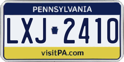 PA license plate LXJ2410