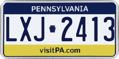 PA license plate LXJ2413