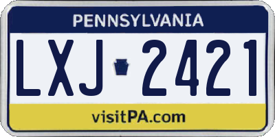 PA license plate LXJ2421