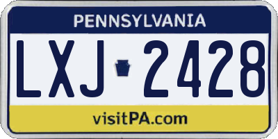 PA license plate LXJ2428