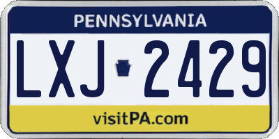 PA license plate LXJ2429