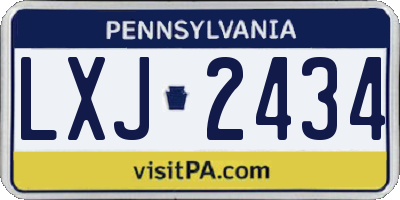 PA license plate LXJ2434