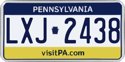 PA license plate LXJ2438