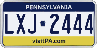 PA license plate LXJ2444