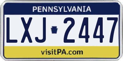 PA license plate LXJ2447