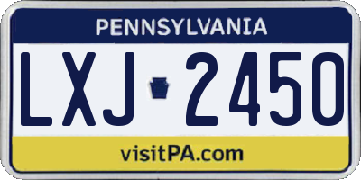 PA license plate LXJ2450