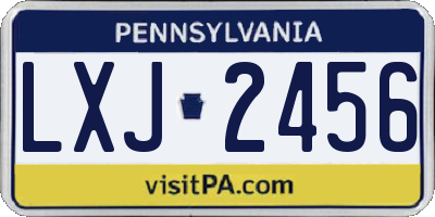 PA license plate LXJ2456