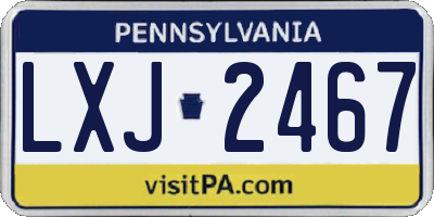 PA license plate LXJ2467