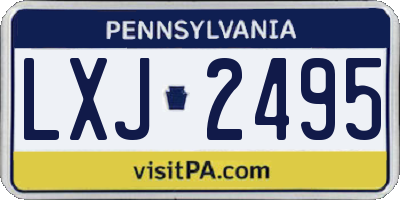 PA license plate LXJ2495