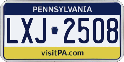 PA license plate LXJ2508