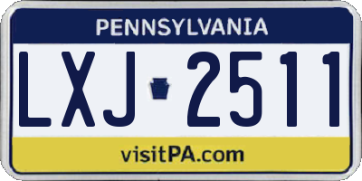 PA license plate LXJ2511