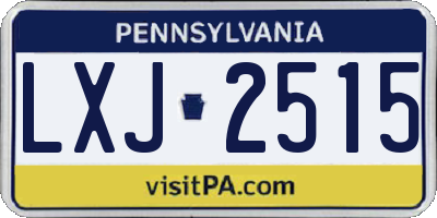 PA license plate LXJ2515
