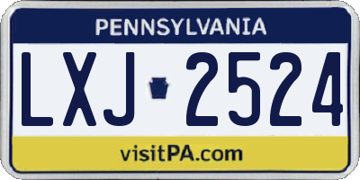 PA license plate LXJ2524