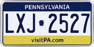 PA license plate LXJ2527