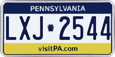PA license plate LXJ2544