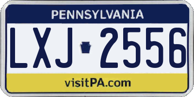 PA license plate LXJ2556