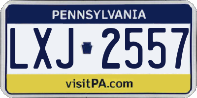 PA license plate LXJ2557
