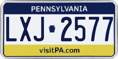 PA license plate LXJ2577