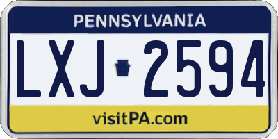 PA license plate LXJ2594