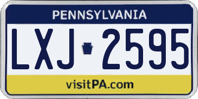 PA license plate LXJ2595