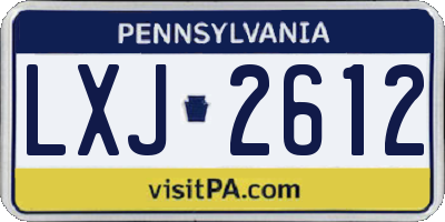 PA license plate LXJ2612