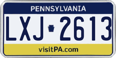 PA license plate LXJ2613