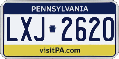 PA license plate LXJ2620