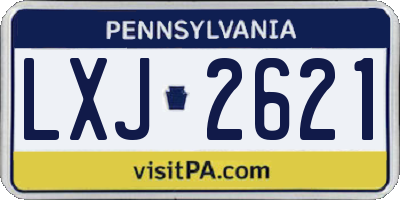 PA license plate LXJ2621