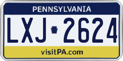 PA license plate LXJ2624