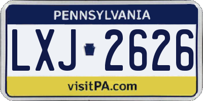 PA license plate LXJ2626