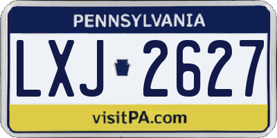 PA license plate LXJ2627