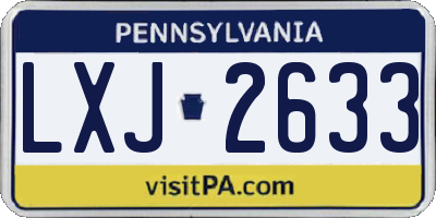 PA license plate LXJ2633