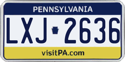 PA license plate LXJ2636