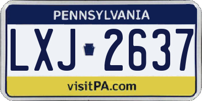 PA license plate LXJ2637