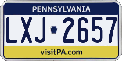 PA license plate LXJ2657