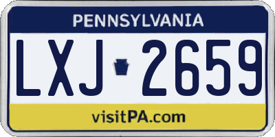 PA license plate LXJ2659