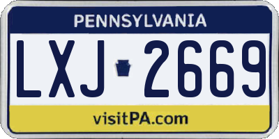 PA license plate LXJ2669