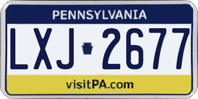 PA license plate LXJ2677