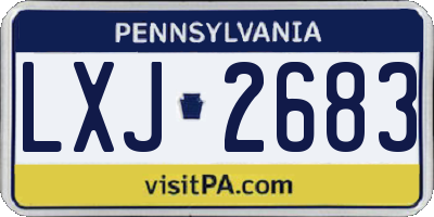 PA license plate LXJ2683