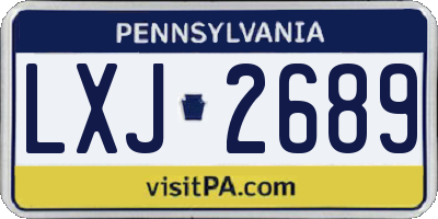 PA license plate LXJ2689