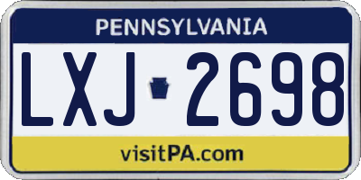 PA license plate LXJ2698