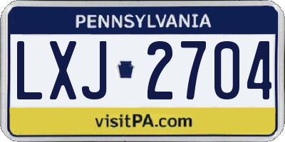 PA license plate LXJ2704