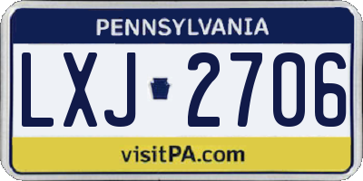 PA license plate LXJ2706
