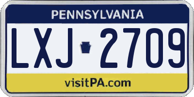 PA license plate LXJ2709