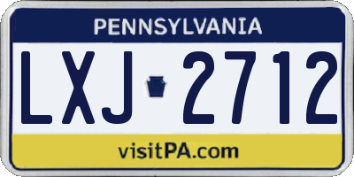 PA license plate LXJ2712