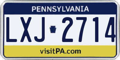 PA license plate LXJ2714