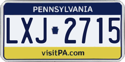 PA license plate LXJ2715