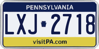 PA license plate LXJ2718