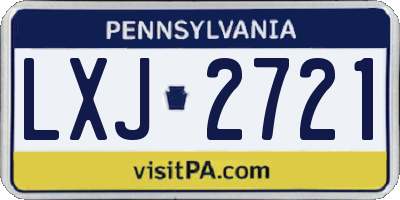 PA license plate LXJ2721