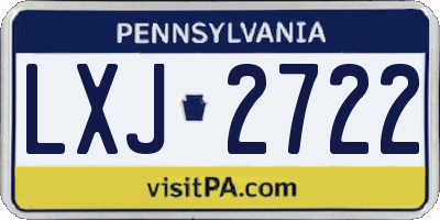 PA license plate LXJ2722